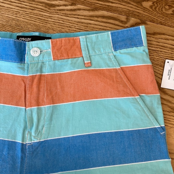 NWT Mens nostalgia walking shorts 100% cotton striped lightweight cerulean - Picture 2 of 8